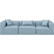 Meridian Furniture Cube Light Blue Vegan Leather 3-Pc. Modular Sofa