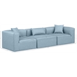 Meridian Furniture Cube Light Blue Vegan Leather 3-Pc. Modular Sofa