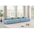 Meridian Furniture Cube Light Blue Vegan Leather 4-Pc. Modular Sofa