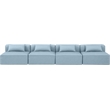 Meridian Furniture Cube Light Blue Vegan Leather 4-Pc. Modular Sofa