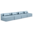 Meridian Furniture Cube Light Blue Vegan Leather 4-Pc. Modular Sofa