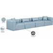 Meridian Furniture Cube Light Blue Vegan Leather 4-Pc. Modular Sofa