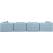 Meridian Furniture Cube Light Blue Vegan Leather 4-Pc. Modular Sofa
