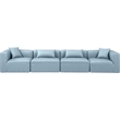Meridian Furniture Cube Light Blue Vegan Leather 4-Pc. Modular Sofa