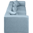 Meridian Furniture Cube Light Blue Vegan Leather 4-Pc. Modular Sofa