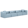 Meridian Furniture Cube Light Blue Vegan Leather 4-Pc. Modular Sofa