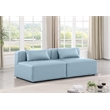Meridian Furniture Cube Light Blue Vegan Leather 2-Pc. Modular Sofa