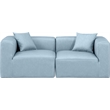 Meridian Furniture Cube Light Blue Vegan Leather 2-Pc. Modular Sofa