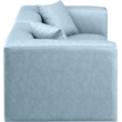 Meridian Furniture Cube Light Blue Vegan Leather 2-Pc. Modular Sofa