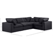 Meridian Furniture Comfy Black Linen Textured Fabric 4-Pc. Modular Sectional