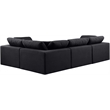 Meridian Furniture Comfy Black Linen Textured Fabric 4-Pc. Modular Sectional