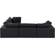 Meridian Furniture Comfy Black Linen Textured Fabric 4-Pc. Modular Sectional