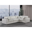 Meridian Furniture Comfy Cream Linen Textured Fabric 4-Pc. Modular Sectional