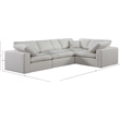 Meridian Furniture Comfy Cream Linen Textured Fabric 4-Pc. Modular Sectional