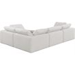 Meridian Furniture Comfy Cream Linen Textured Fabric 4-Pc. Modular Sectional