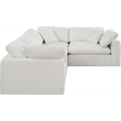 Meridian Furniture Comfy Cream Linen Textured Fabric 4-Pc. Modular Sectional