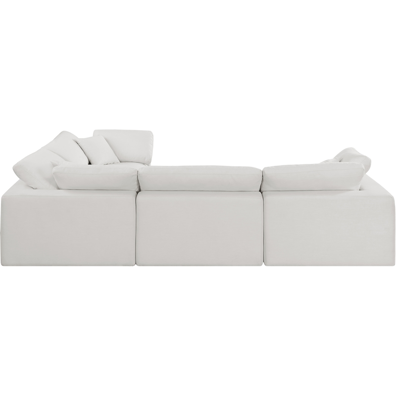 Meridian Furniture Comfy Cream Linen Textured Fabric 4-Pc. Modular Sectional