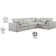 Meridian Furniture Comfy Cream Linen Textured Fabric 4-Pc. Modular Sectional