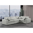 Meridian Furniture Comfy Grey Linen Textured Fabric 4-Pc. Modular Sectional