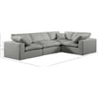 Meridian Furniture Comfy Grey Linen Textured Fabric 4-Pc. Modular Sectional