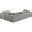 Meridian Furniture Comfy Grey Linen Textured Fabric 4-Pc. Modular Sectional