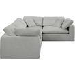 Meridian Furniture Comfy Grey Linen Textured Fabric 4-Pc. Modular Sectional
