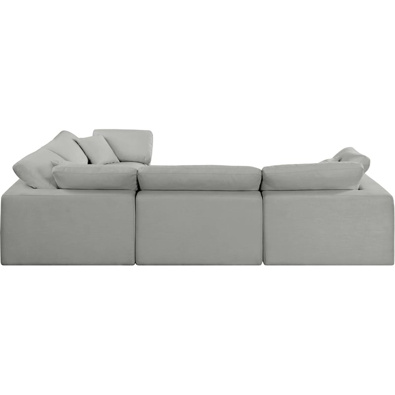 Meridian Furniture Comfy Grey Linen Textured Fabric 4-Pc. Modular Sectional