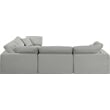 Meridian Furniture Comfy Grey Linen Textured Fabric 4-Pc. Modular Sectional