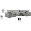Meridian Furniture Comfy Grey Linen Textured Fabric 4-Pc. Modular Sectional