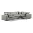 Meridian Furniture Comfy Grey Linen Textured Fabric 4-Pc. Modular Sectional
