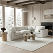 Meridian Furniture Comfy White Linen Textured Fabric 4-Pc. Modular Sectional
