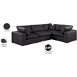 Meridian Furniture Comfy Black Vegan Leather 4-Pc. Modular Sectional