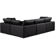 Meridian Furniture Comfy Black Vegan Leather 4-Pc. Modular Sectional