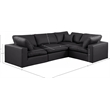 Meridian Furniture Comfy Black Vegan Leather 4-Pc. Modular Sectional