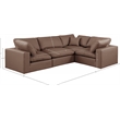 Meridian Furniture Comfy Brown Vegan Leather 4-Pc. Modular Sectional