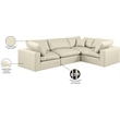 Meridian Furniture Comfy Cream Vegan Leather 4-Pc. Modular Sectional