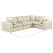 Meridian Furniture Comfy Cream Vegan Leather 4-Pc. Modular Sectional