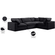 Meridian Furniture Comfy Black Velvet 4-Pc. Modular Sectional