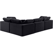 Meridian Furniture Comfy Black Velvet 4-Pc. Modular Sectional
