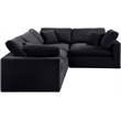 Meridian Furniture Comfy Black Velvet 4-Pc. Modular Sectional