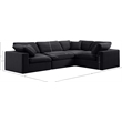 Meridian Furniture Comfy Black Velvet 4-Pc. Modular Sectional