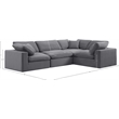 Meridian Furniture Comfy Grey Velvet 4-Pc. Modular Sectional