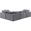 Meridian Furniture Comfy Grey Velvet 4-Pc. Modular Sectional