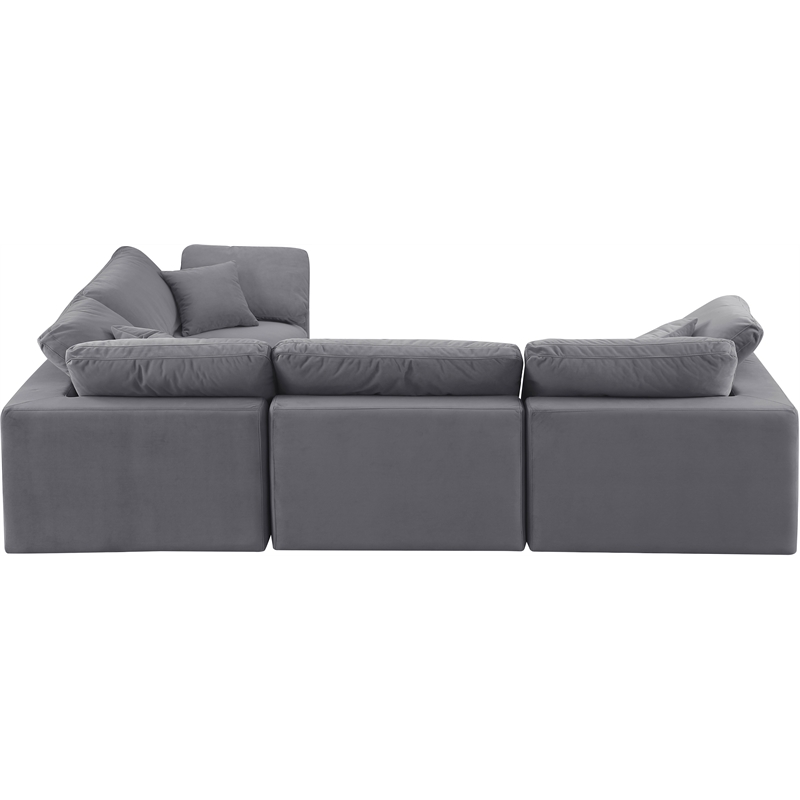 Meridian Furniture Comfy Grey Velvet 4-Pc. Modular Sectional