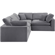 Meridian Furniture Comfy Grey Velvet 4-Pc. Modular Sectional