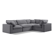 Meridian Furniture Comfy Grey Velvet 4-Pc. Modular Sectional