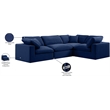 Meridian Furniture Comfy Navy Velvet 4-Pc. Modular Sectional