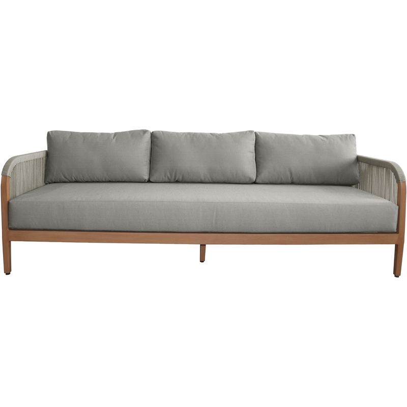 Meridian Furniture Maui Grey Resilient Fabric Outdoor Patio Sofa