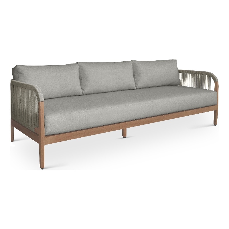 Meridian Furniture Maui Grey Resilient Fabric Outdoor Patio Sofa