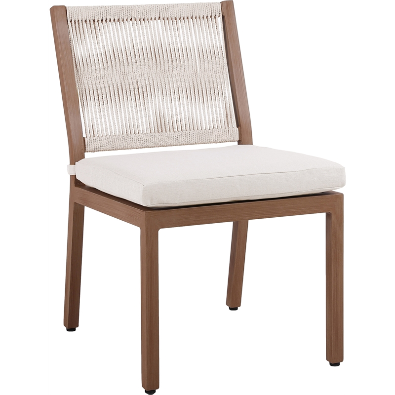 Meridian Furniture Maui Cream Outdoor Patio Dining Side Chair (Set of 2)